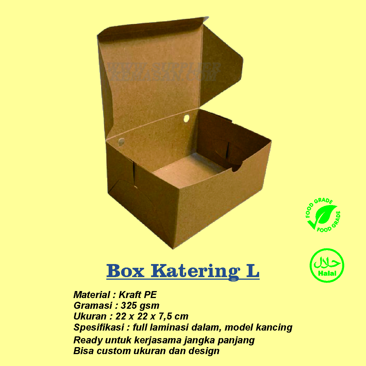 DUS KOTAK KATERING / BESEK / BOX NASI – UKURAN L