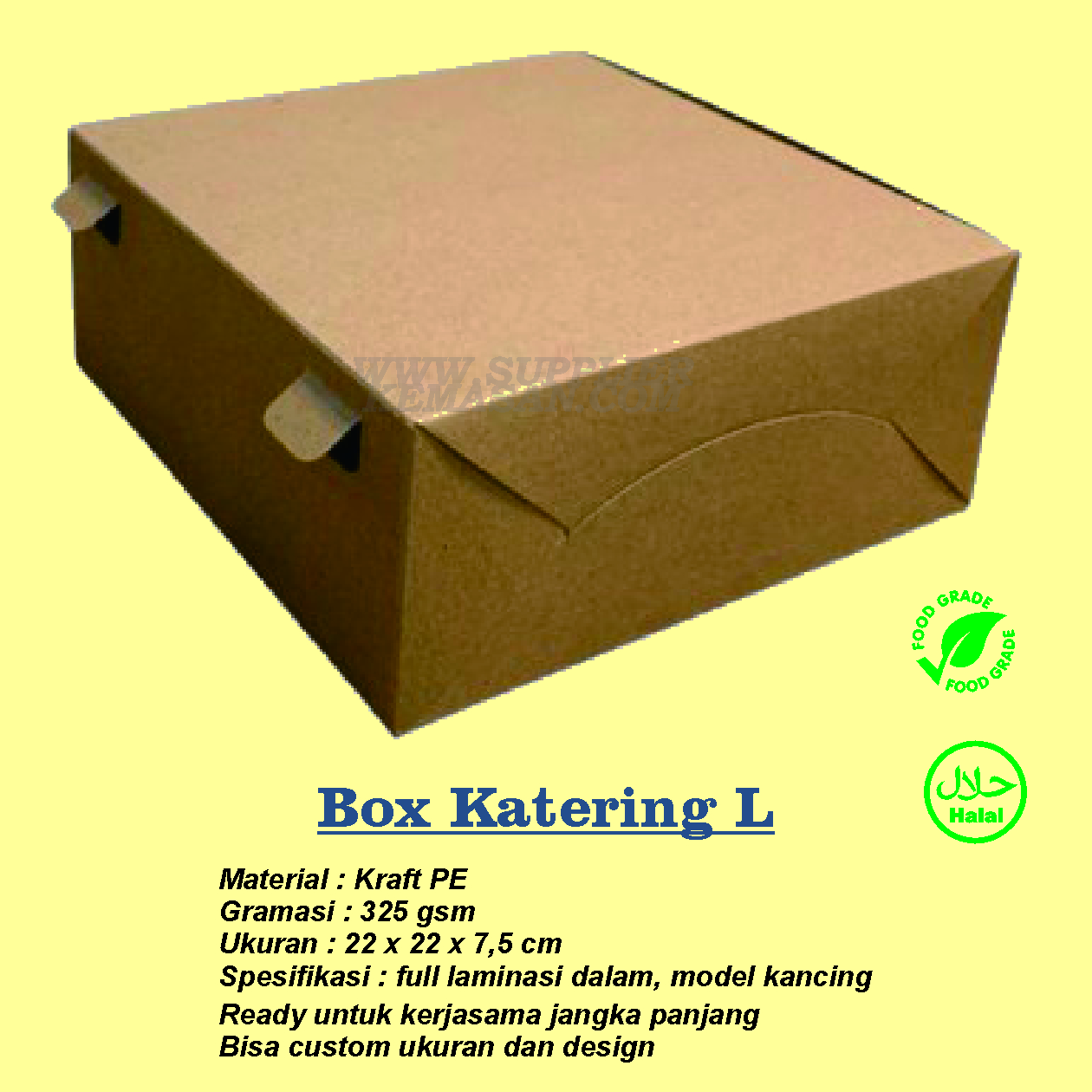 DUS KOTAK KATERING / BESEK / BOX NASI – UKURAN L - Gambar 2