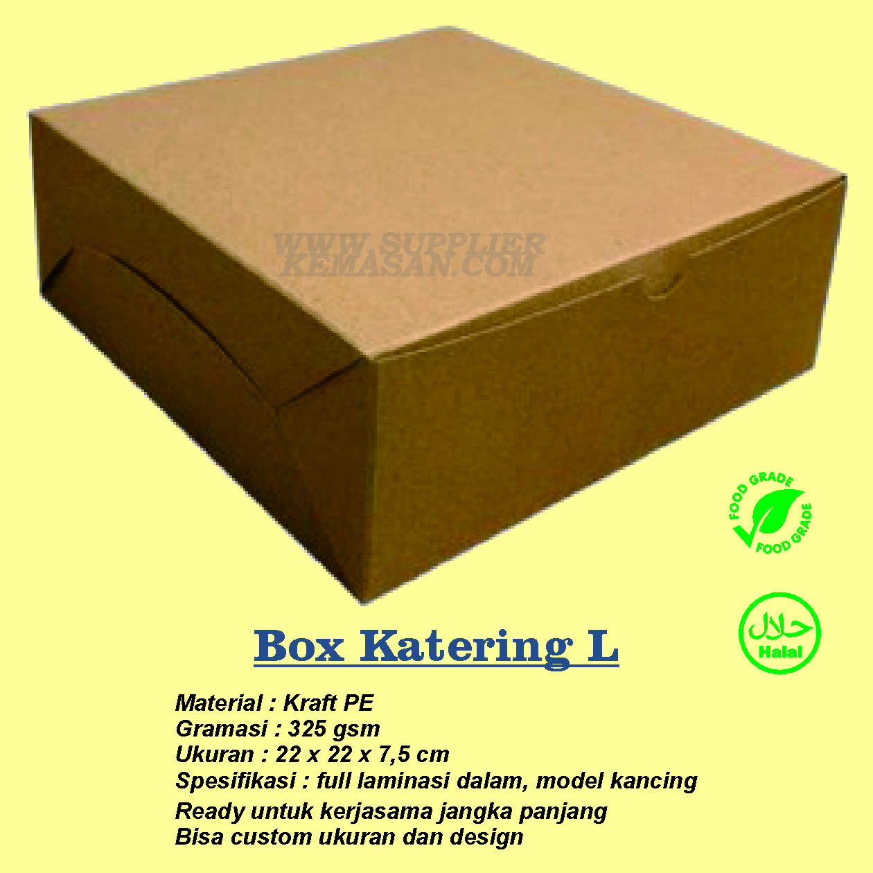 DUS KOTAK KATERING / BESEK / BOX NASI – UKURAN L - Gambar 3